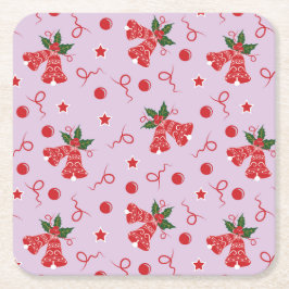 Jingle Klockor Underlägg Papper Kvadrat