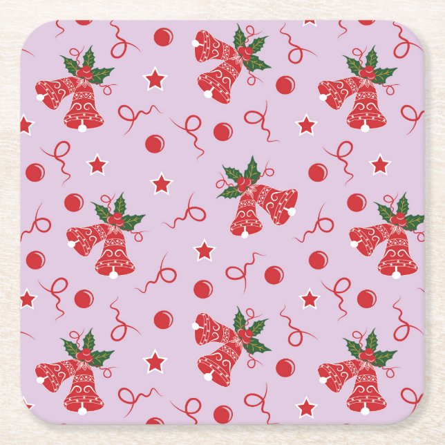 Jingle Klockor Underlägg Papper Kvadrat (Framsidan)