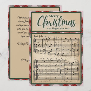 Jingle Klockor Vintage Red Buffalo Plade jul Julkort