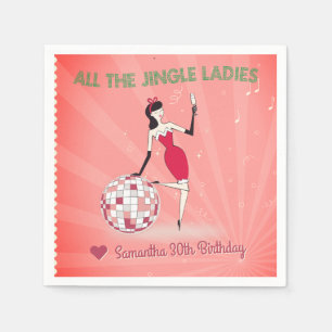 Jingle Ladies Night Out Retro Disco Boll Holiday Pappersservett