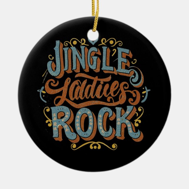 Jingle ladies rock julgransprydnad keramik (Framsidan)