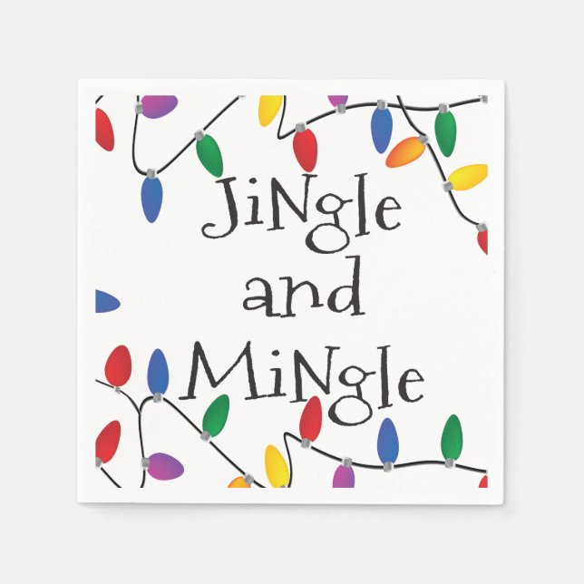 Jingle Ljus Cocktail Party Napkins Pappersservett (Framsidan)