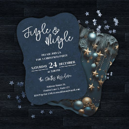 Jingle & Mingle Blue jul Party Inbjudningar