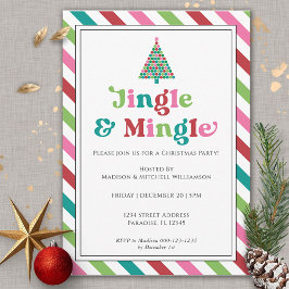 Jingle & Mingle Bright Retro jul Party Inbjudningar