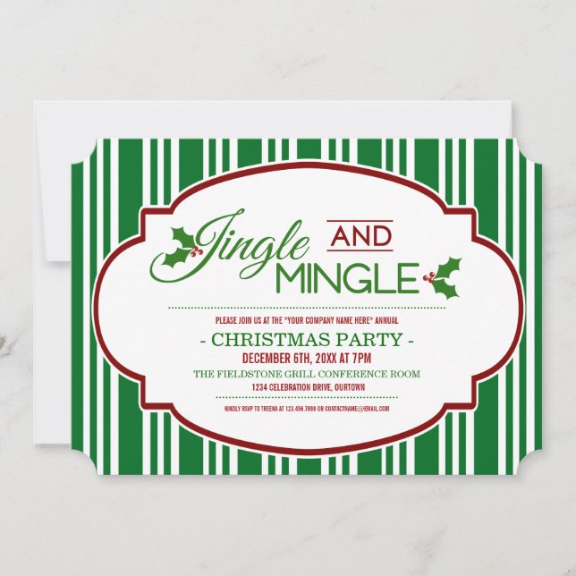 Jingle & Mingle Company - Jul Party-inbjudan Inbjudningar (Framsida)