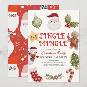 Jingle & Mingle Cute Jul-Julfest Inbjudningar