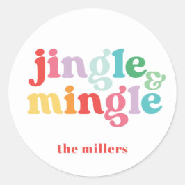 Jingle & Mingle Festiv Färgglad Jul Runt Klistermärke