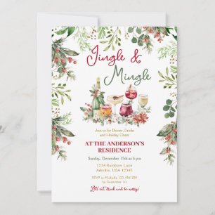 Jingle & Mingle Greenery Cocktail-middag Inbjudningar