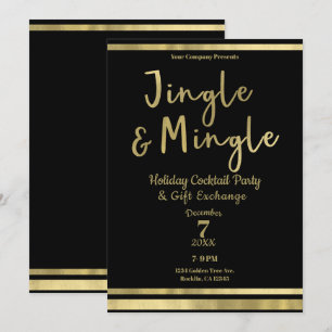 Jingle & Mingle Guld Julfest för företag Inbjudningar