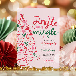 Jingle & Mingle Hand plockade Jul Julfest Inbjudningar