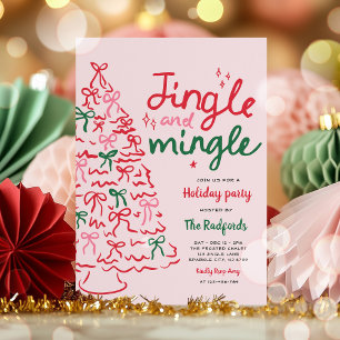 Jingle & Mingle Hand plockade Jul Julfest Inbjudningar