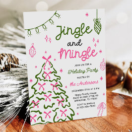 Jingle & Mingle Handritad Julfirande Inbjudningar