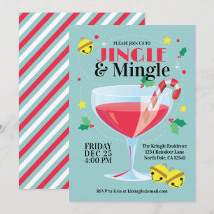 Jingle & Mingle Helgdag Cocktail-partiinbjudan Inbjudningar