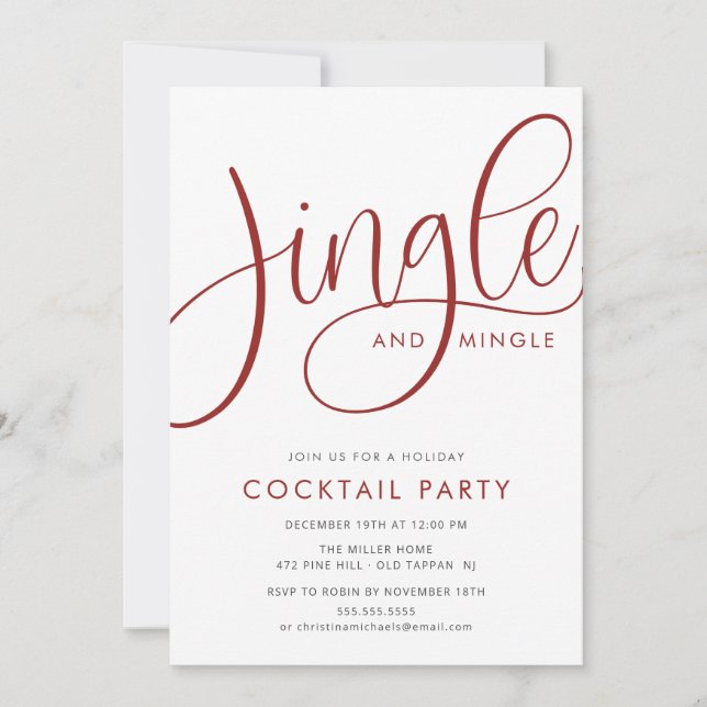 Jingle & Mingle Helgdag Cocktail Party Inbjudningar (Framsida)
