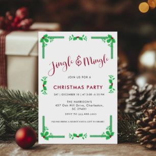 Jingle & Mingle Helgdag Greenery jul Party Inbjudningar