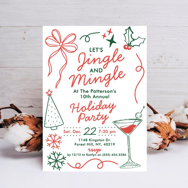 Jingle & Mingle | Holiday Cocktail Party Inbjudningar (Skapare uppladdad)