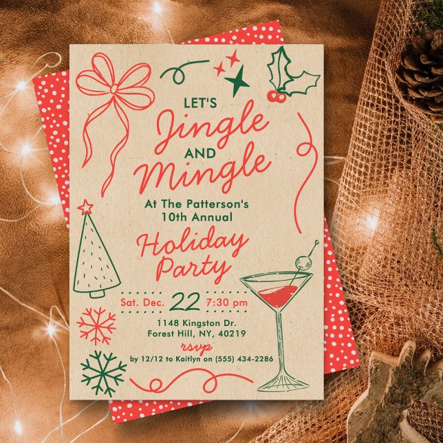 Jingle & Mingle | Holiday Cocktail Party Inbjudningar (Skapare uppladdad)