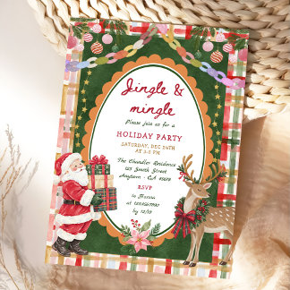Jingle & Mingle Holiday-fest Inbjudningar