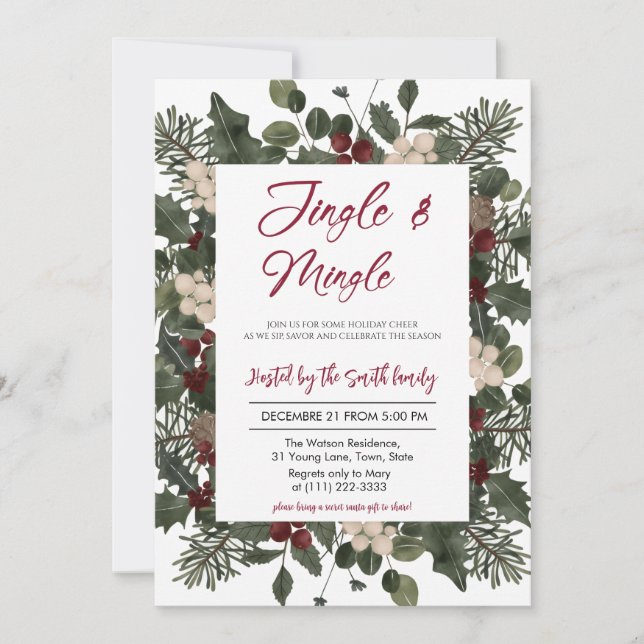 Jingle & Mingle Holiday Julfest  Inbjudningar (Framsida)