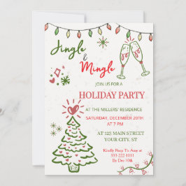 Jingle & Mingle Jul- firande Party Inbjudningar