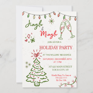 Jingle & Mingle Jul- firande Party Inbjudningar
