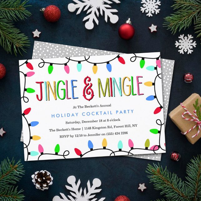 Jingle & Mingle | Jul Helgdag Cocktail Party Inbjudningar (Skapare uppladdad)