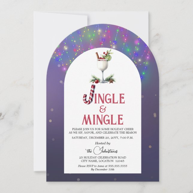 Jingle & Mingle Jul Julfest Inbjudningar (Framsida)