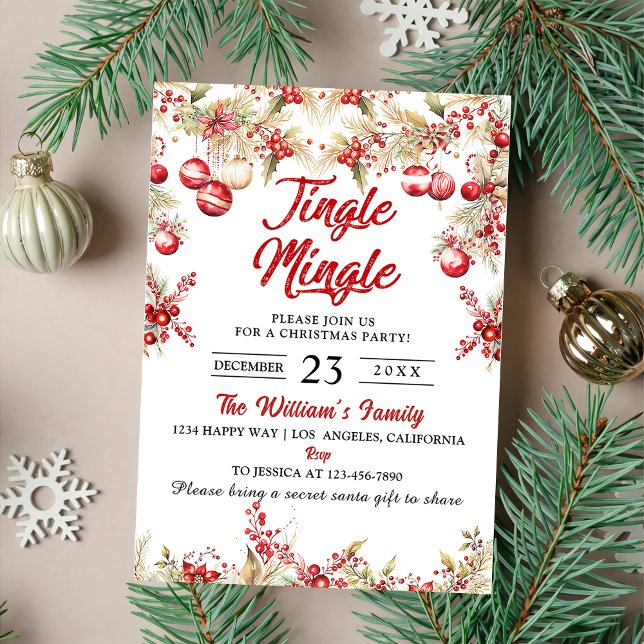 Jingle & Mingle jul Party Inbjudningar (Skapare uppladdad)