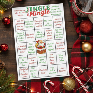 Jingle & Mingle Julbingo Spelkort Inbjudningar