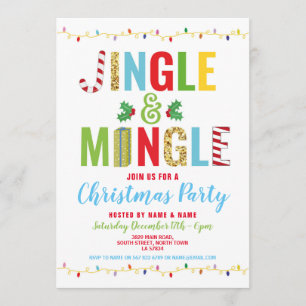 Jingle & Mingle Julfest Firande Semester Inbjudan