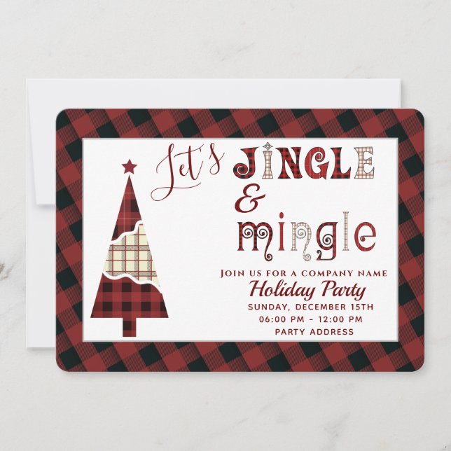 Jingle & Mingle julfest företagsinbjudan Inbjudningar (Framsida)