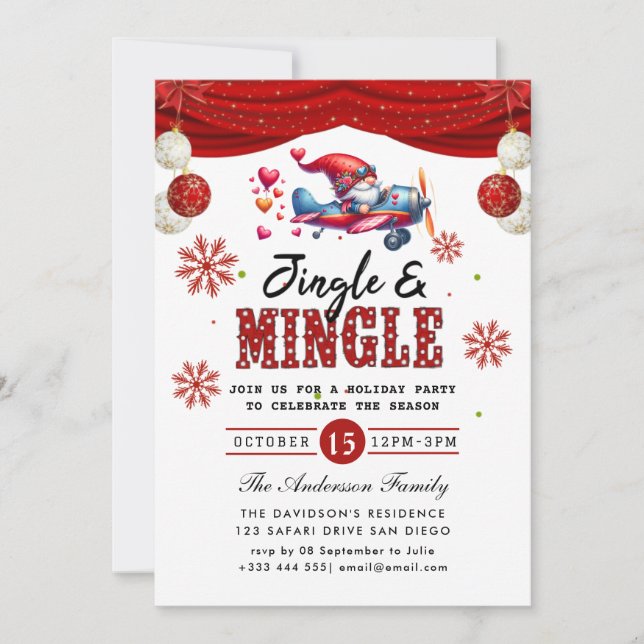 Jingle & Mingle Julfest-inbjudan Inbjudningar (Framsida)