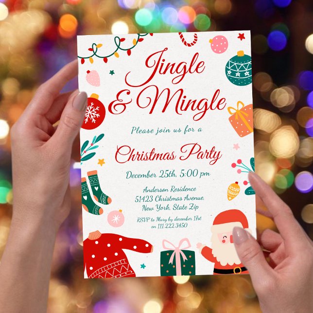 Jingle & Mingle Julfest Inbjudningar (Skapare uppladdad)