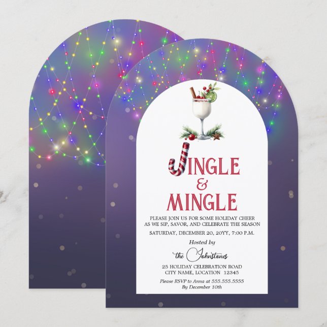 Jingle & Mingle Julfirande Inbjudningar (Fram/baksida)