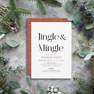 Jingle & Mingle Minimal Jul-Julfest Inbjudningar