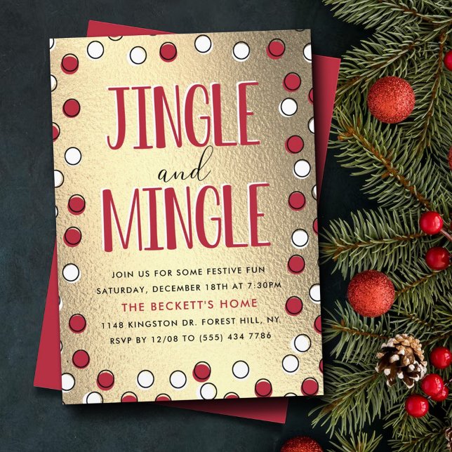 Jingle & Mingle Modern Julfest Inbjudningar (Skapare uppladdad)