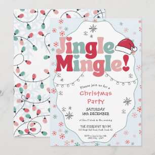 Jingle Mingle Retro Julfest Inbjudningar