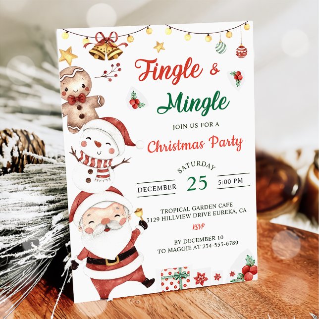 Jingle & Mingle Santa Party Inbjudningar (Skapare uppladdad)
