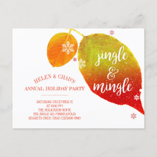 Jingle & Mingle Warm Julfest Inbjudan Vykort