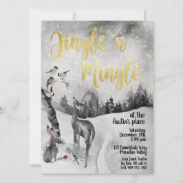 Jingle & Mingle Watercolor Woodland Party Inbjudan