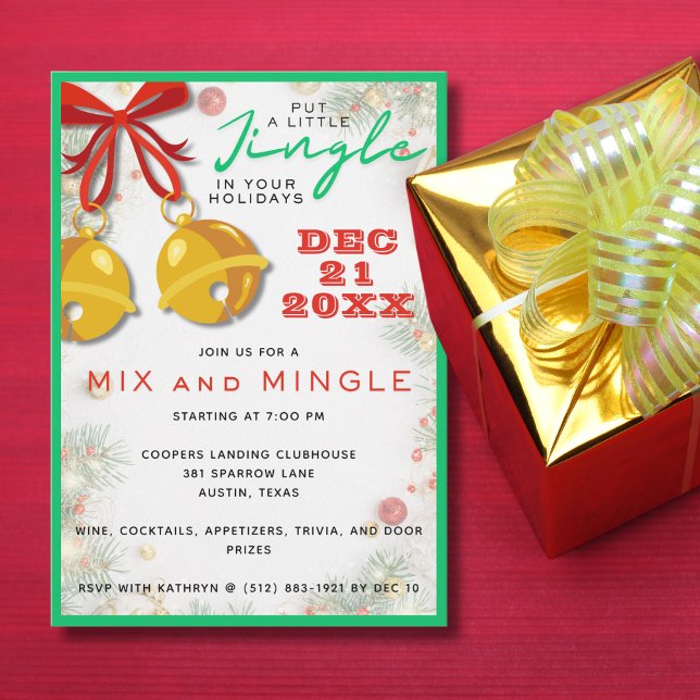 Jingle Mix och Mingle God Jul Helgdag Inbjudningar (Skapare uppladdad)