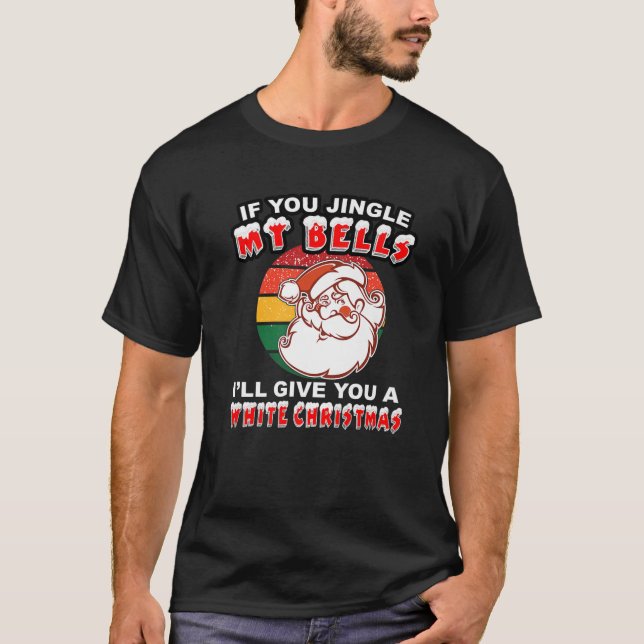 Jingle My Klockor Lusnyj Olämpligt julskepp T Shirt (Framsida)