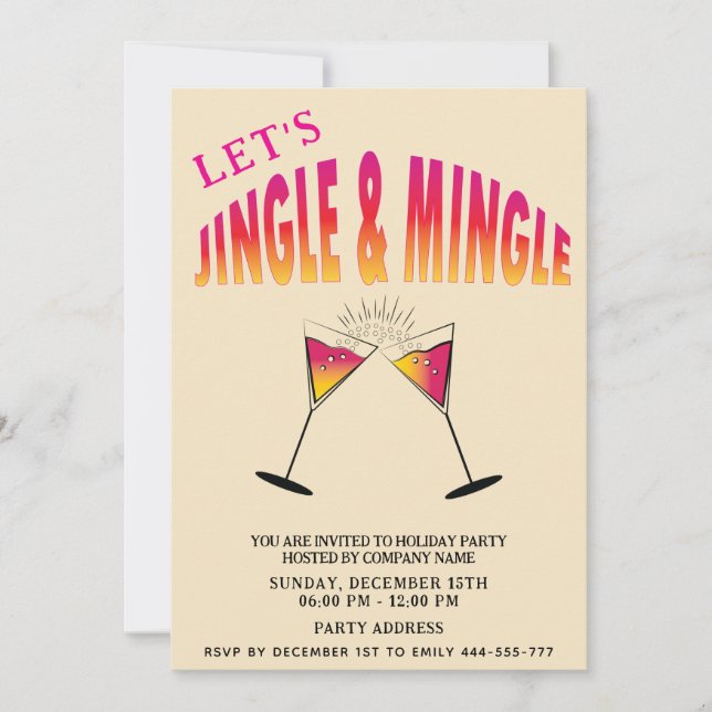 Jingle och Mingle cocktail Helgdag Inbjudningar (Framsida)