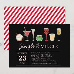 Jingle och Mingle Cocktails jul Party Inbjudningar