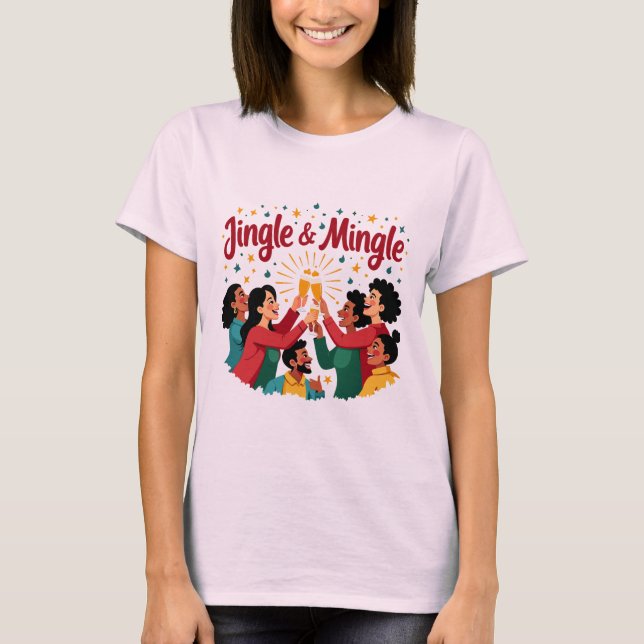 Jingle och Mingle Festive Cheers T Shirt (Framsida)