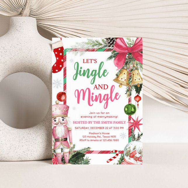 Jingle och Mingle Festive Helgdag jul Party Inbjudningar (Festive Jingle and Mingle Christmas Party Invitation )