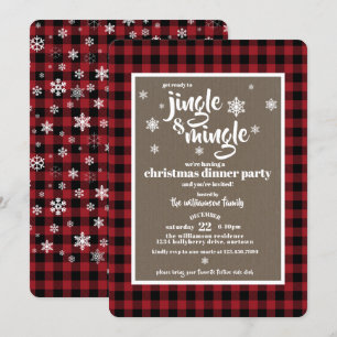 Jingle och Mingle Festive jul Party Inbjudningar