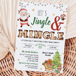 Jingle och Mingle ful jultröja-fest Inbjudningar