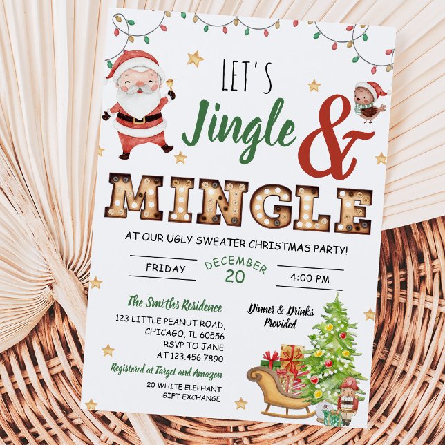 Jingle och Mingle ful jultröja-fest Inbjudningar (Skapare uppladdad)