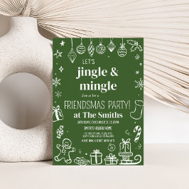 Jingle och Mingle Hand plockade jul Party Inbjudningar